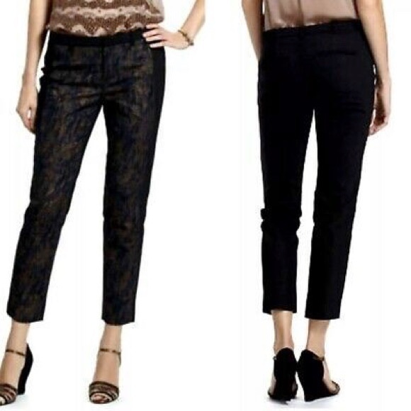 Cartonnier Anthropologie Charlie Brushstroke Trousers  Black Blue Crop Size 6 - Picture 10 of 10